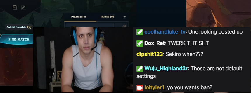 tyler1 chat reaction